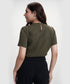 Button Attached Panel Seperated Half Sleeve Top